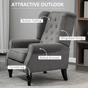 Retro Wingback Armchair, Dark Grey
