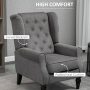 Retro Wingback Armchair, Dark Grey