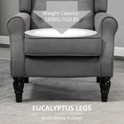 Retro Wingback Armchair, Dark Grey