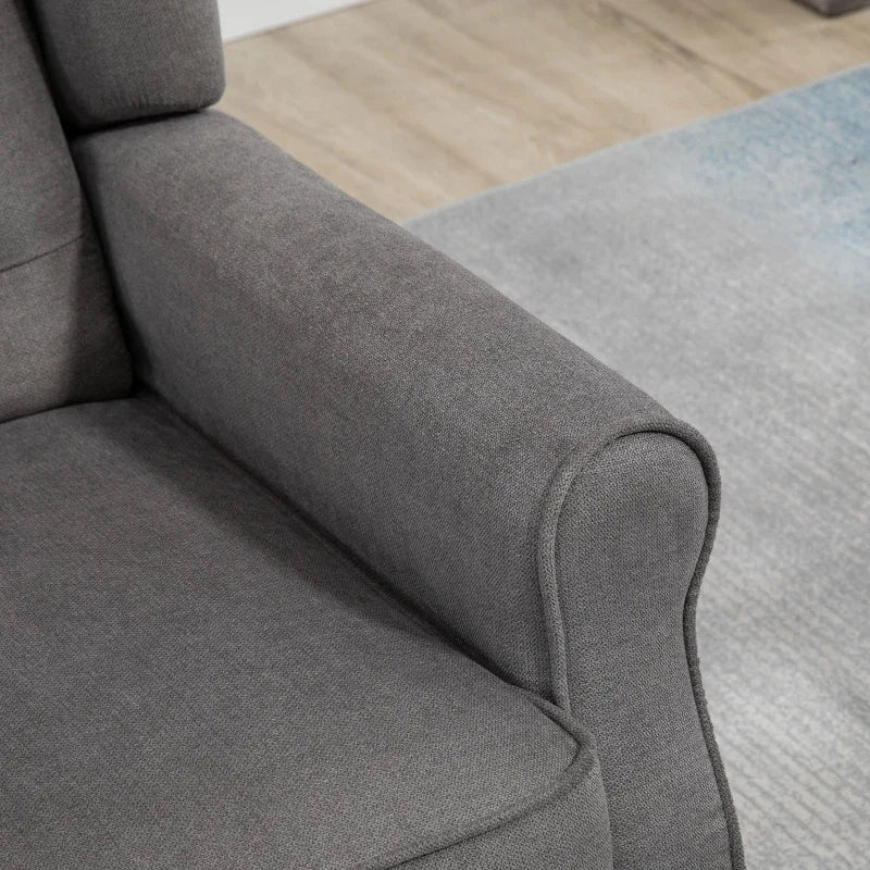 Retro Wingback Armchair, Dark Grey