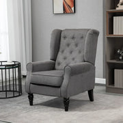 Retro Wingback Armchair, Dark Grey