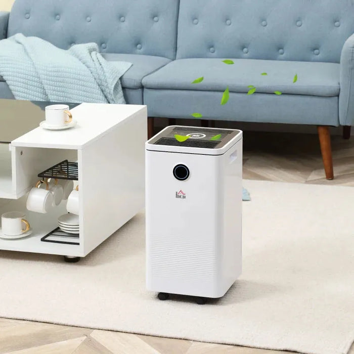 HOMCOM smart dehumidifier 10L/day in white and black