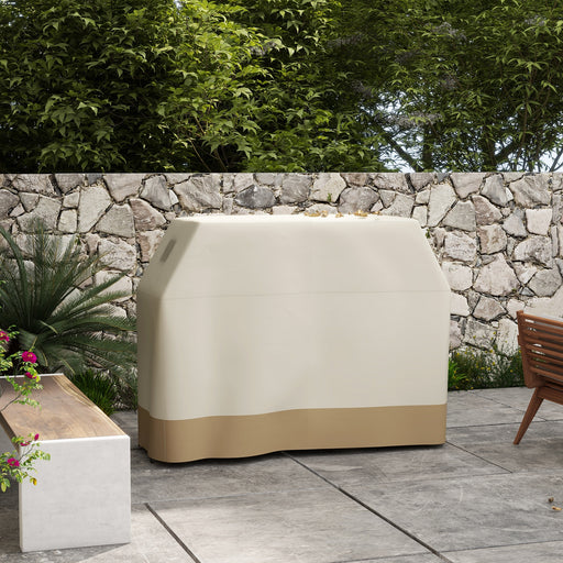 Waterproof BBQ Grill Cover PU Coated for Outdoor Protection 66 x 152 cm, Beige
