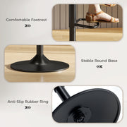 Set of 2 Charcoal Grey Swivel Bar Stools With Backrest For Kitchen Breakfast Bar