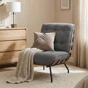 Modern Accent Chair with Thick Cushions for Comfortable Living Room or Bedroom Seating Dark Grey Homcom