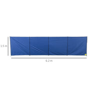 Foldable Camping Windbreak With Steel Poles And Carry Bag For Beach Shelter Privacy Blue AOSOM