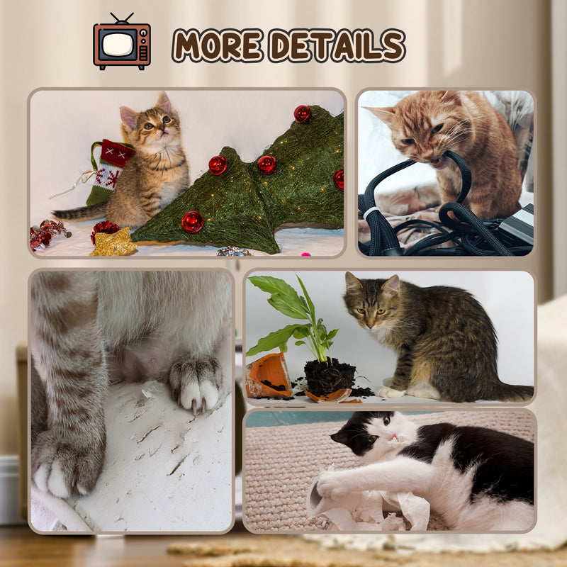 TV Shaped Cat Scratching Board with Catnip and Toy Rat for Indoor Cats Grey