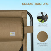 Set of 2 Zero Gravity Recliner Outdoor Chairs with Padded Seat and Cup Holder by Outsunny