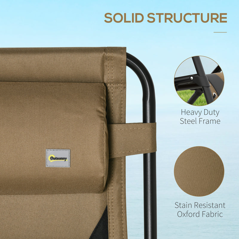 Set of 2 Zero Gravity Recliner Outdoor Chairs with Padded Seat and Cup Holder by Outsunny