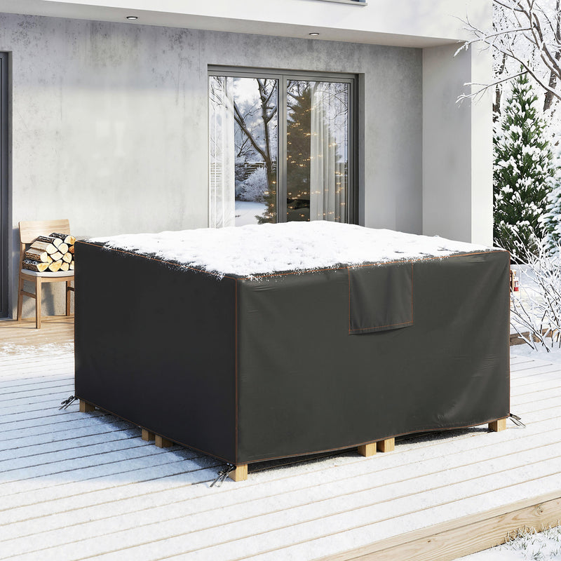 Garden Furniture Cover Waterproof UV Protection for Square Tables and Chairs Black