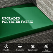 Green 3 Piece Garden Furniture Cushion Set for Rattan Chairs by Outsunny