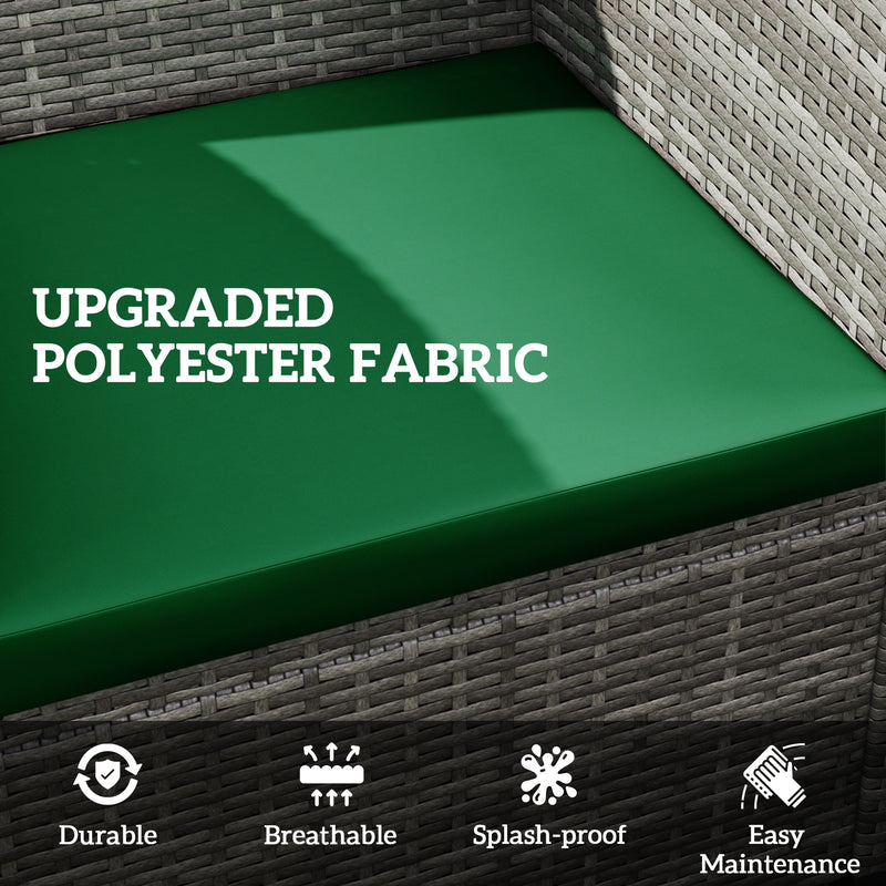 Green 3 Piece Garden Furniture Cushion Set for Rattan Chairs by Outsunny