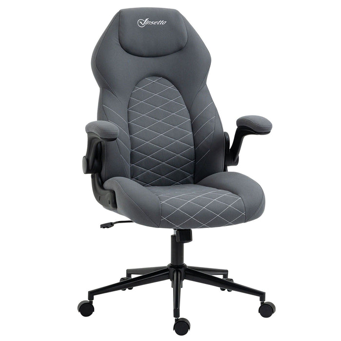 Image of a Grey Desk Chair With Flip Up Arms