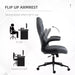 Image of a Grey Desk Chair With Flip Up Arms