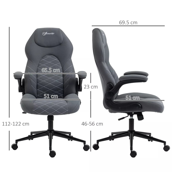 Image of a Grey Desk Chair With Flip Up Arms