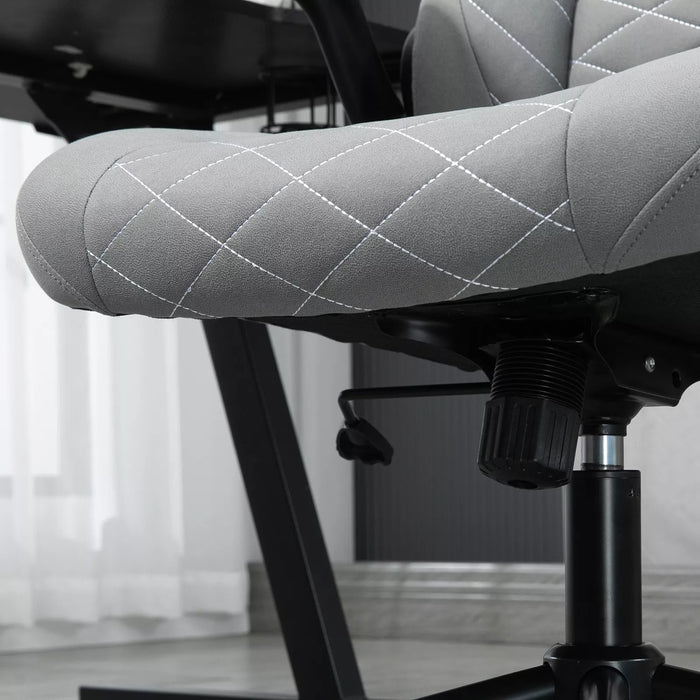 Image of a Light Grey Office Chair With Flip Up Arms