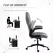 Image of a Light Grey Office Chair With Flip Up Arms