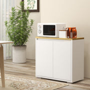 Slim Sideboard Storage Cabinet with Adjustable Shelves and Hairpin Legs for Hallway White