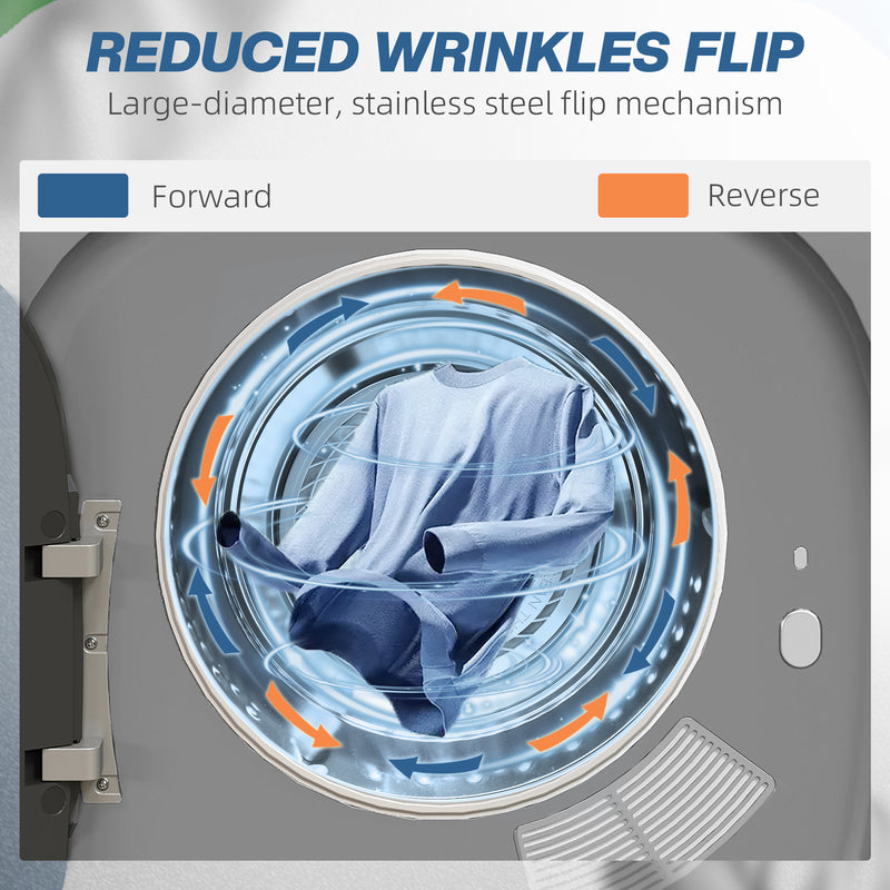 Compact Vented Tumble Dryer for Small Flats and Caravans with Quick Drying Silver