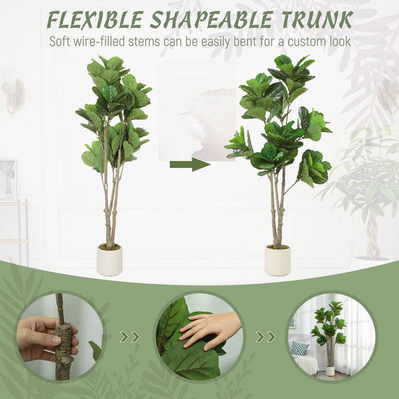 180cm Artificial Fiddle Leaf Fig Tree for Indoor and Outdoor Display Green