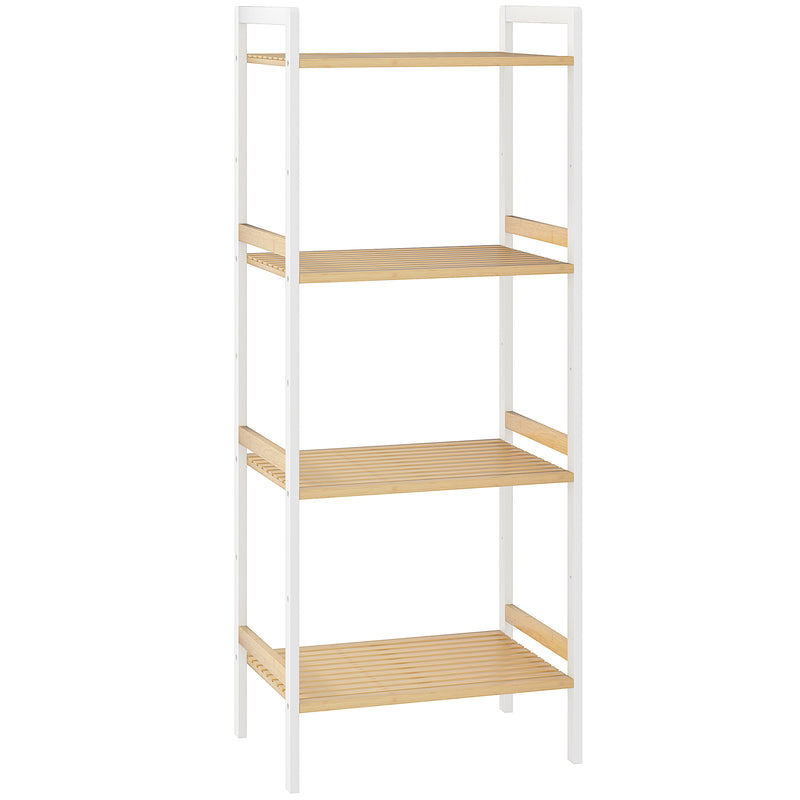 Four Tier Bamboo Adjustable Shelf Storage Unit for Home and Office by HOMCOM