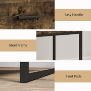 Modern Bedside Table with Storage Drawer for Bedroom or Lounge Rustic Brown