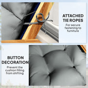 Light Grey Padded Outdoor Seat Cushion 115 x 56 cm by Outsunny