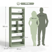 Tall Bookshelf with 4 Shelves for Extra Home Storage and Clutter-Free Rooms Bean Paste Green Homcom