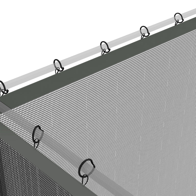 Outsunny 352 x 207cm Universal Replacement Mesh Sidewall Netting for Patio Gazebos and Canopy Tents, (Sidewall Only) Dark Grey AOSOM