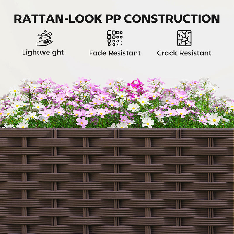 Modular Raised Garden Bed for Easy Planting on Patios and Balconies, Brown Outsunny