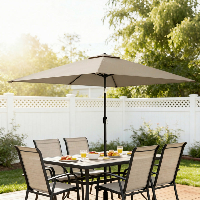 3x2m Garden Parasol with Adjustable Tilt for Easy Sun Protection on Patios and Lawns Outsunny