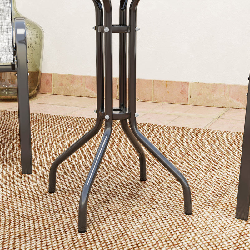 Three Piece Grey Outdoor Garden Furniture Set for Patio and Decking by Outsunny