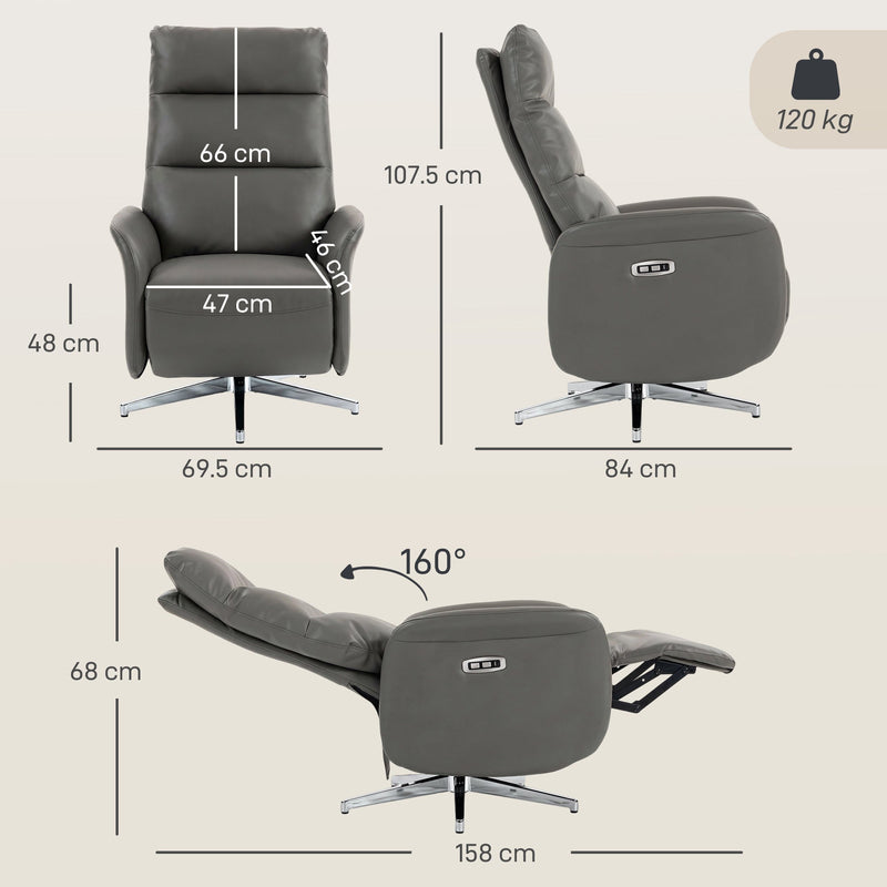 Electric Recliner Chair With Full-Body Support and USB Charging for Living Room Comfort