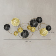 Modern Metal Wall Art With Decorative Multi Disc Design For Living Room Feature Wall Silver AOSOM