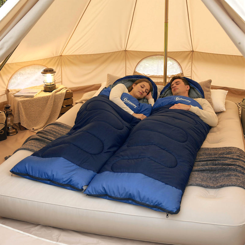 Sleeping Bag for Camping with Spacious Design and Blanket Zip Navy Blue