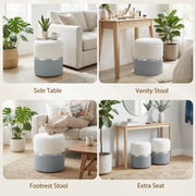 Ottoman Storage Set with Nesting Design for Living Room Organisation Grey Cream AOSOM