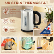 Polished Toaster and Kettle Set with Fast Boil Ideal for Modern Kitchens Silver Tone