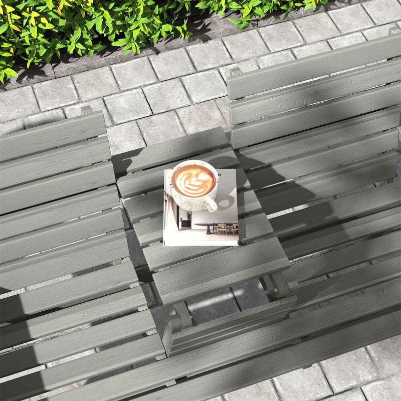Grey Convertible 2 to 3 Seater Garden Bench Fir Wood Outdoor Seating by Outsunny