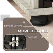 Indoor Dog Crate Furniture With Cushion and Lockable Door for Medium Dogs Grey