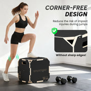 Non Slip Wooden Plyo Jump Box for Home Fitness and Cross Training 31x36x41 cm Natural AOSOM