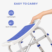 White Adjustable Aluminium Shower and Bath Stool 44-51.5 cm by HOMCOM