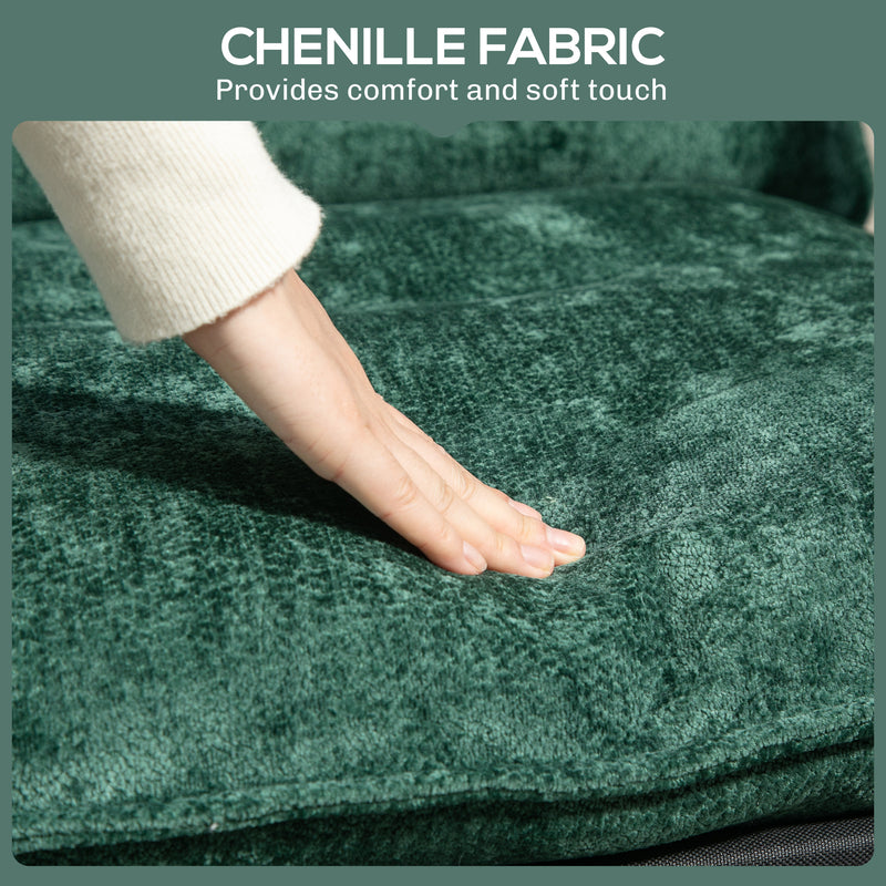 Green Minimalist Padded Accent Chair with Side Pockets by HOMCOM