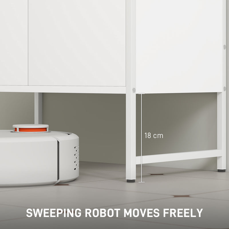 White Under Sink Bathroom Cabinet With Soft Close Doors For Pedestal Or Countertop Basin