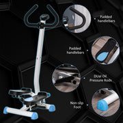Adjustable Twister Stepper with LCD Screen for Home Cardio and Strength Training Blue AOSOM