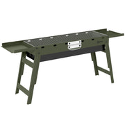 Portable Folding Charcoal Barbecue with Side Shelves for Easy Outdoor Grilling Green Outsunny