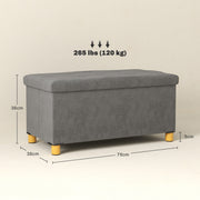 Velvet storage ottoman - Grey