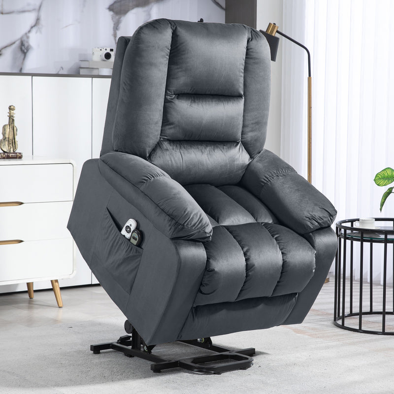 Reclining Massage Armchair with Eight Points and Heating for Home Comfort Grey