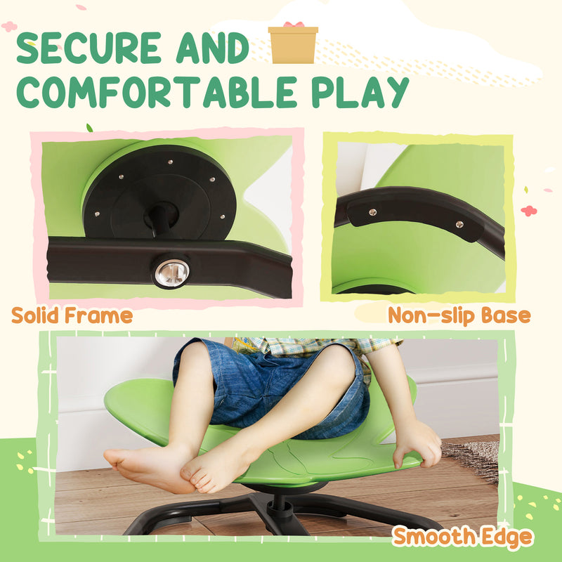 Butterfly Shaped Kids Swivel Chair for Sensory Play and Balance Training Green AOSOM