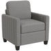 Light Grey Modern Boxy Armchair with Linen Look Upholstery by HOMCOM