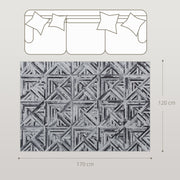 Modern Chenille Area Rug Non Slip Washable Carpet for Living Room or Office Black